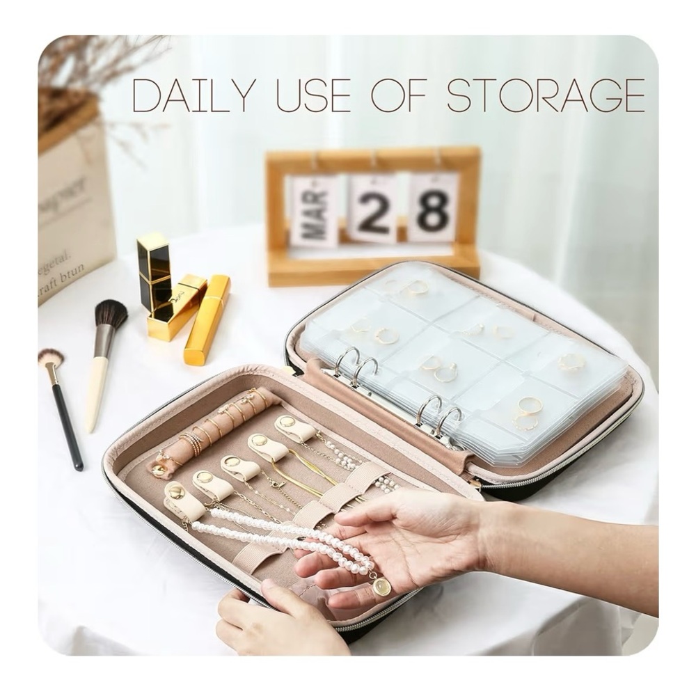 Chic Jewelry Organizer Case - Beige